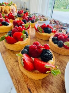 Fresh fruit tartlets for a dessert table
