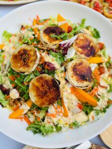 Scallop salad starter prepared by a private chef